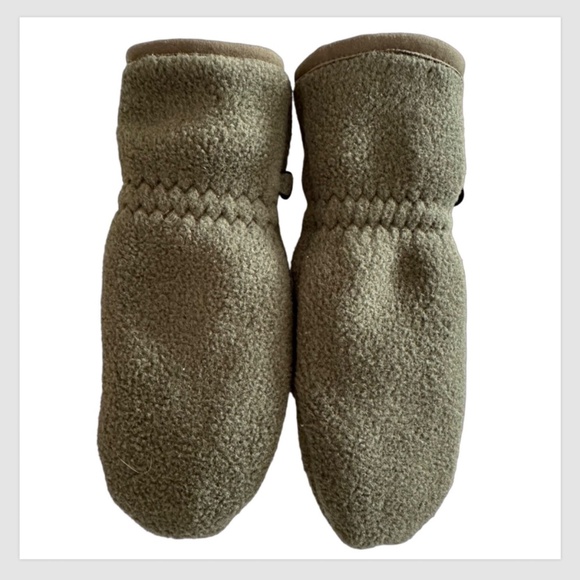 L.L. BEAN Kids Fleece 1-Finger Gloves Size KIDS XXS Green Double Layered - Picture 2 of 11